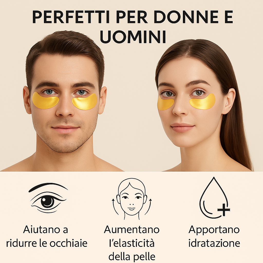 Patch occhi al collagene 24K – Anti-occhiaie, idratanti e anti-rughe