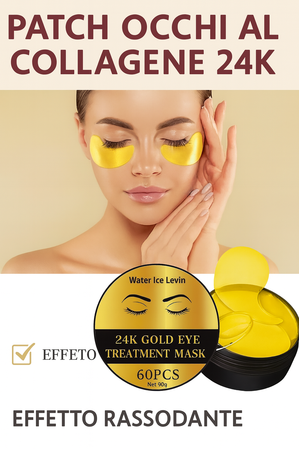 Patch occhi al collagene 24K – Anti-occhiaie, idratanti e anti-rughe